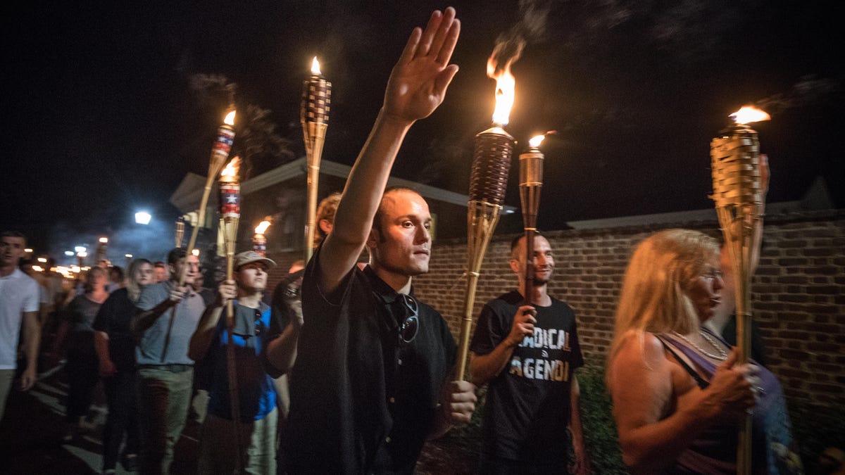 Torch march of white nationalists
