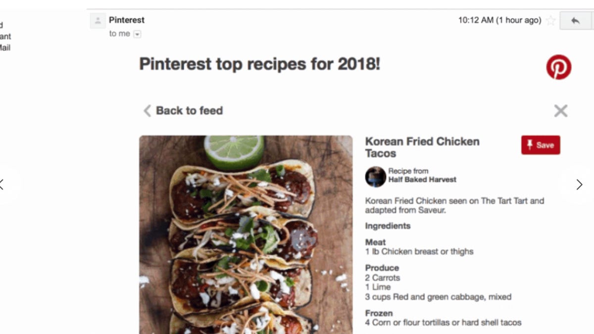 Pinterest is one early partner Google is working with on AMP for Gmail.