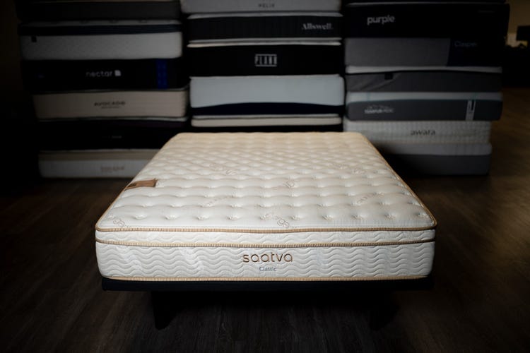 The Saatva Classic in CNET's testing facility.