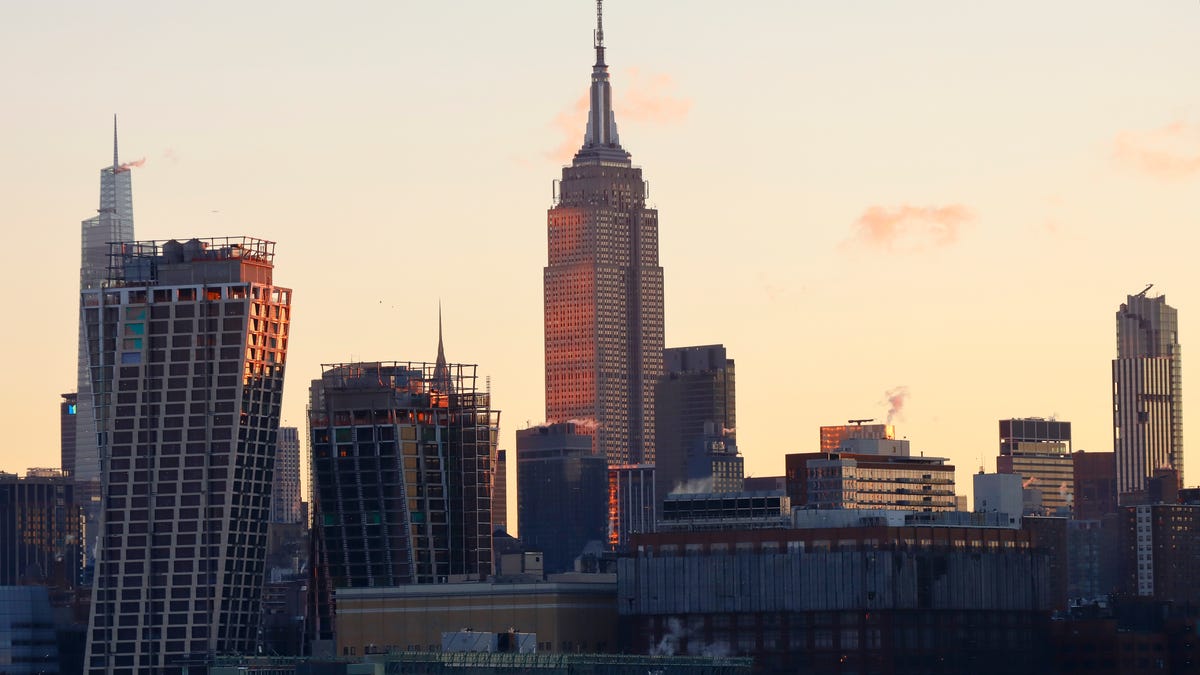 Image of sunrise over New York City