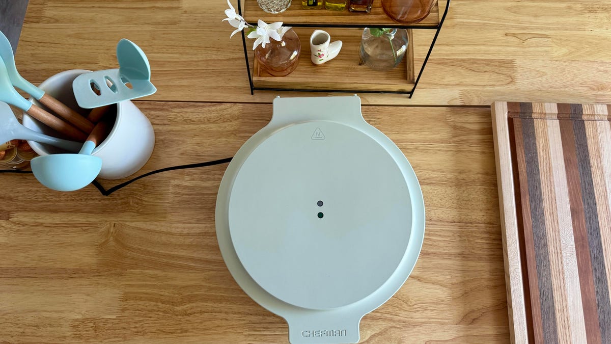 A Chefman Everything Maker on a wood counter.