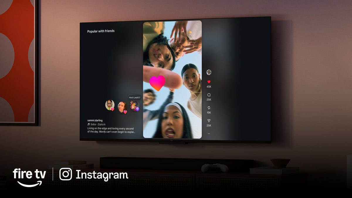 fire tv and instagram ad on tv screen