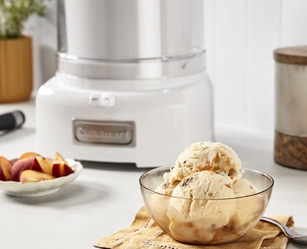 ice cream maker with scoops of ice cream