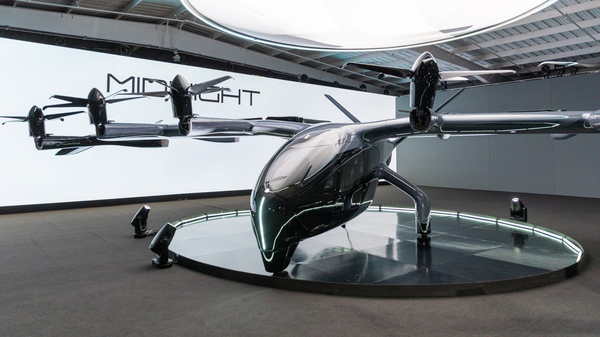 Archer Aviatin's sleek black electric aircraft