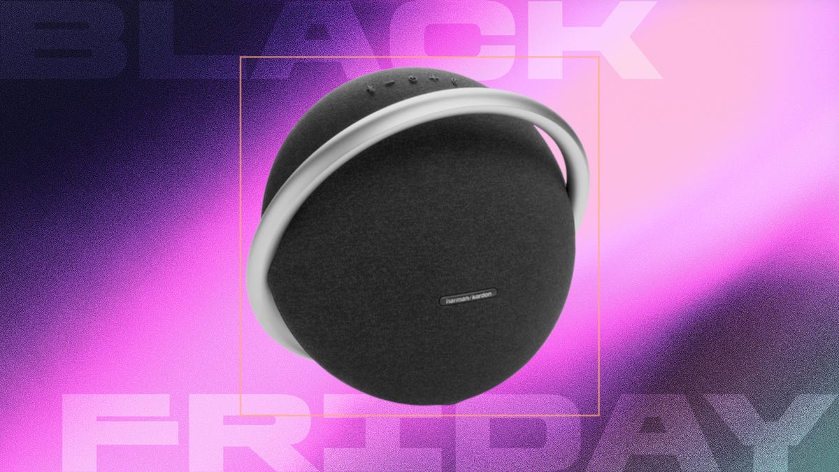 Harman Kardon speaker on a purple background