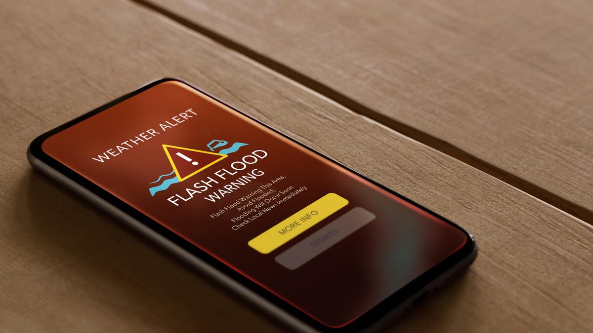 Resilience and Adaptability for Climate Change, Environment Issues, Flash Flood Warning System Alert on Mobile Phon