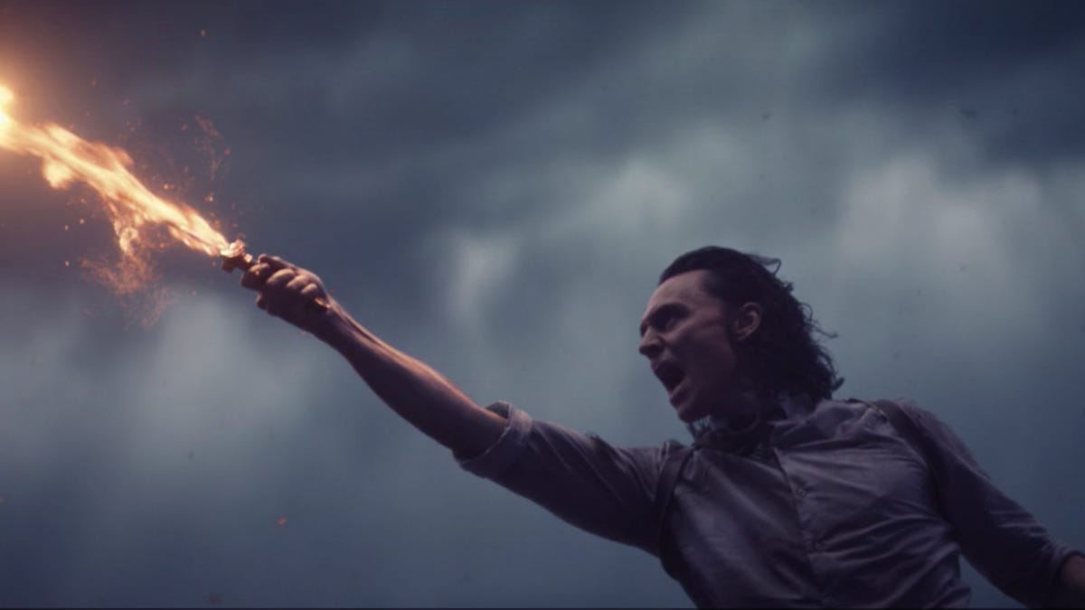 Loki with flaming sword