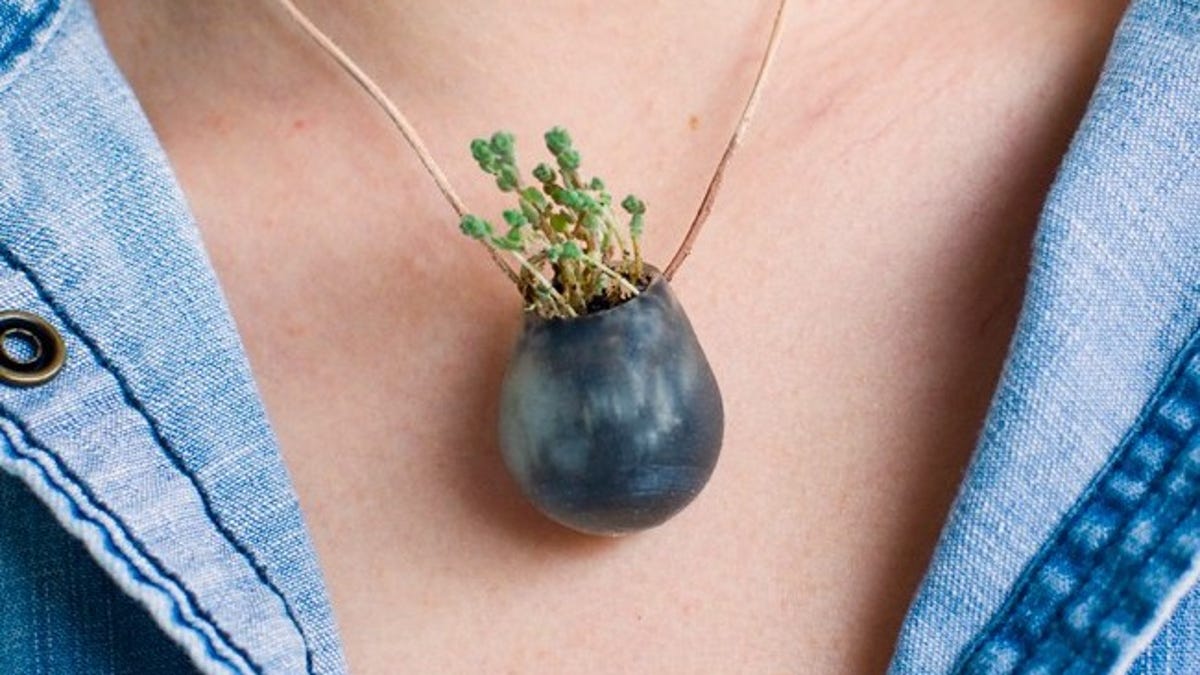 Wearable plant necklace