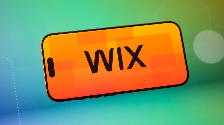 Wix free website builder logo on a phone