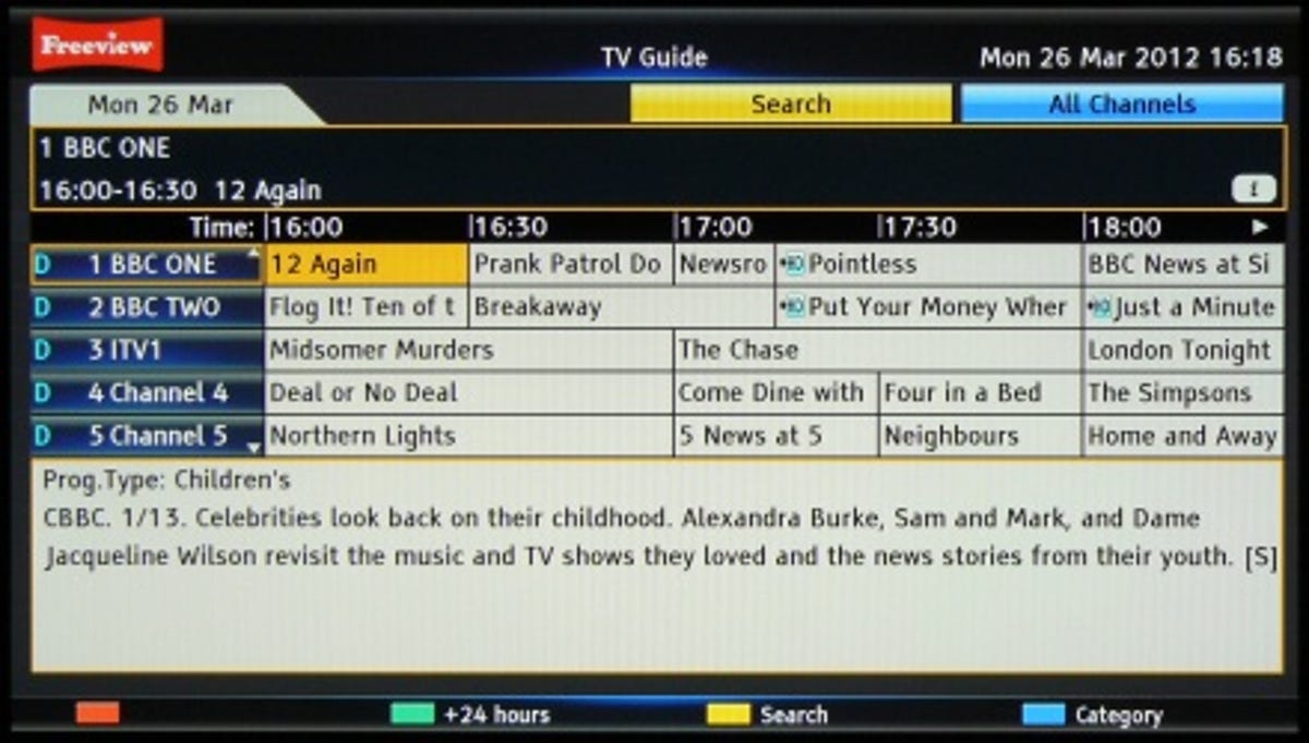Panasonic TX-P42ST50B EPG