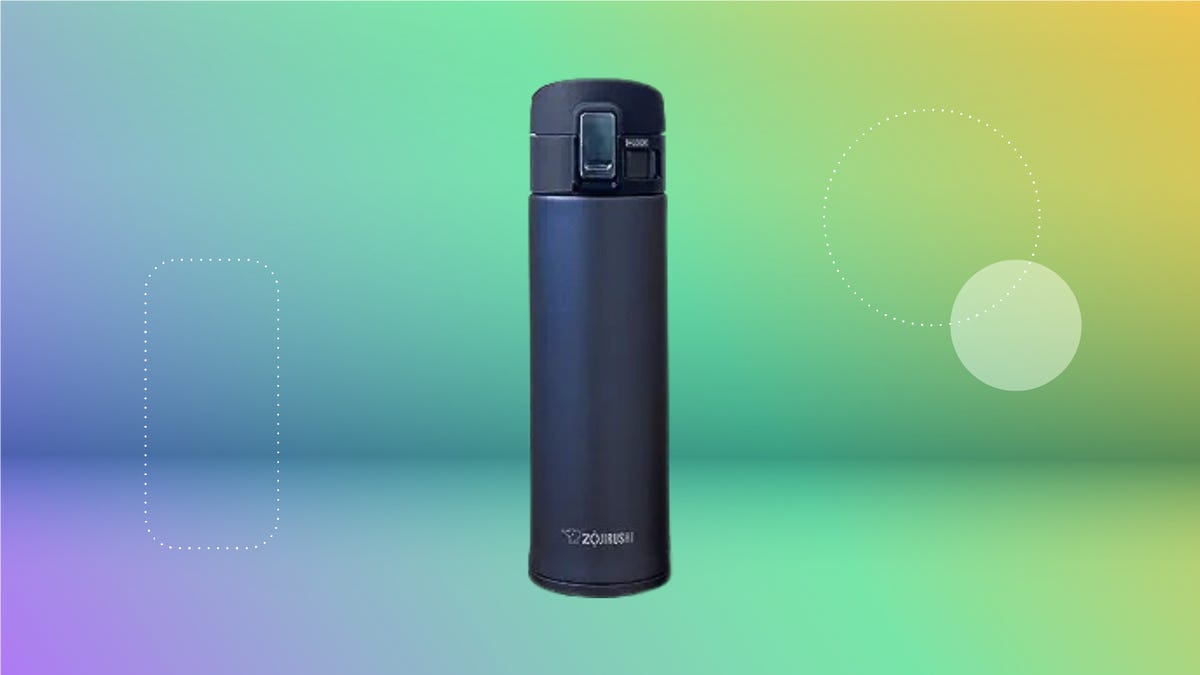 Zojirushi stainless steel travel mug in dark blue