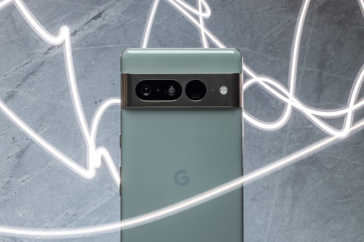 Google Pixel 7 Pro with lighting in background and foreground