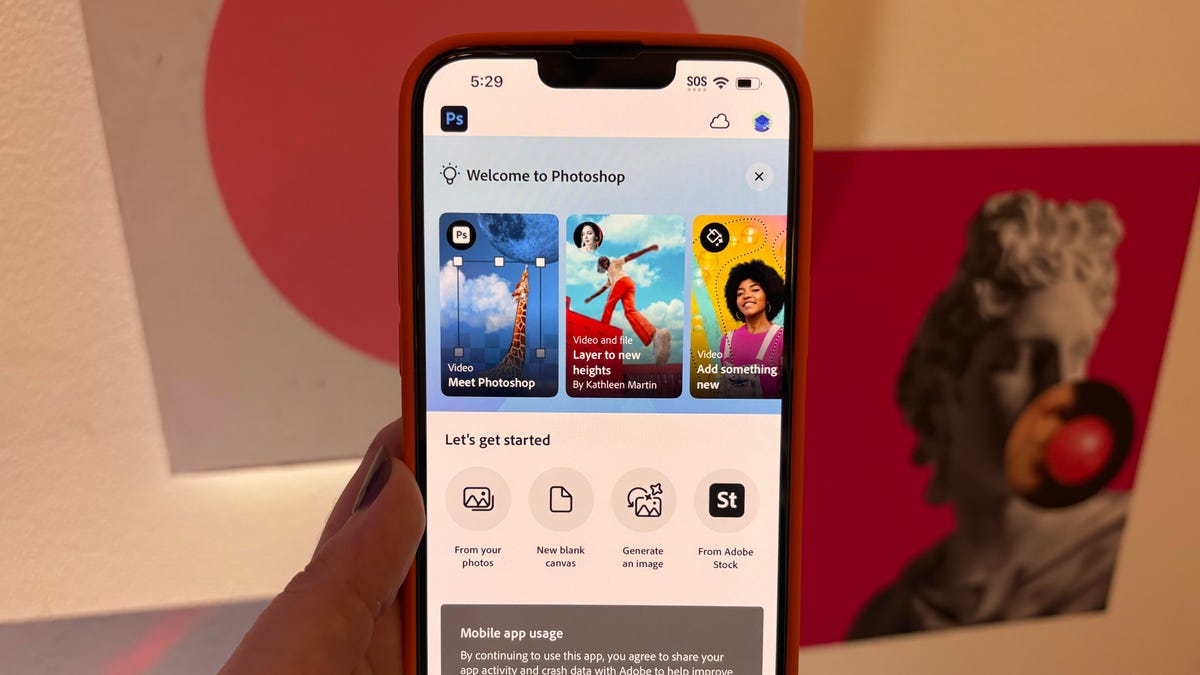 The Photoshop iOS app