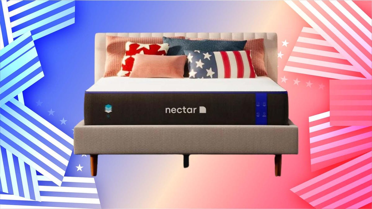 Nectar 4th July Mattress on 4th July CNET background