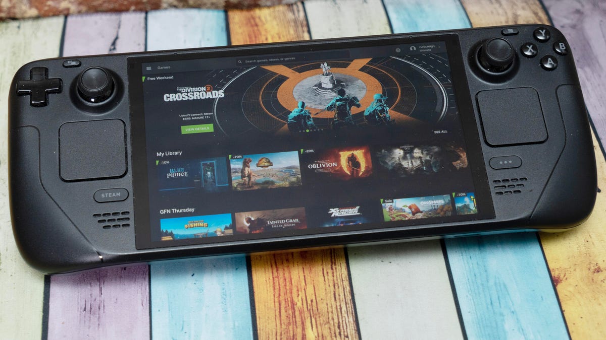 GeForce Now playing on a Steam Deck