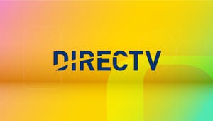 DirecTV logo on a yellow background