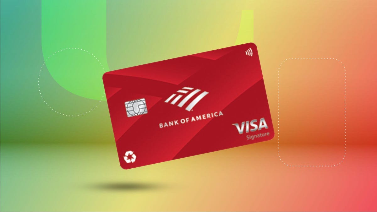 A red silver credit card