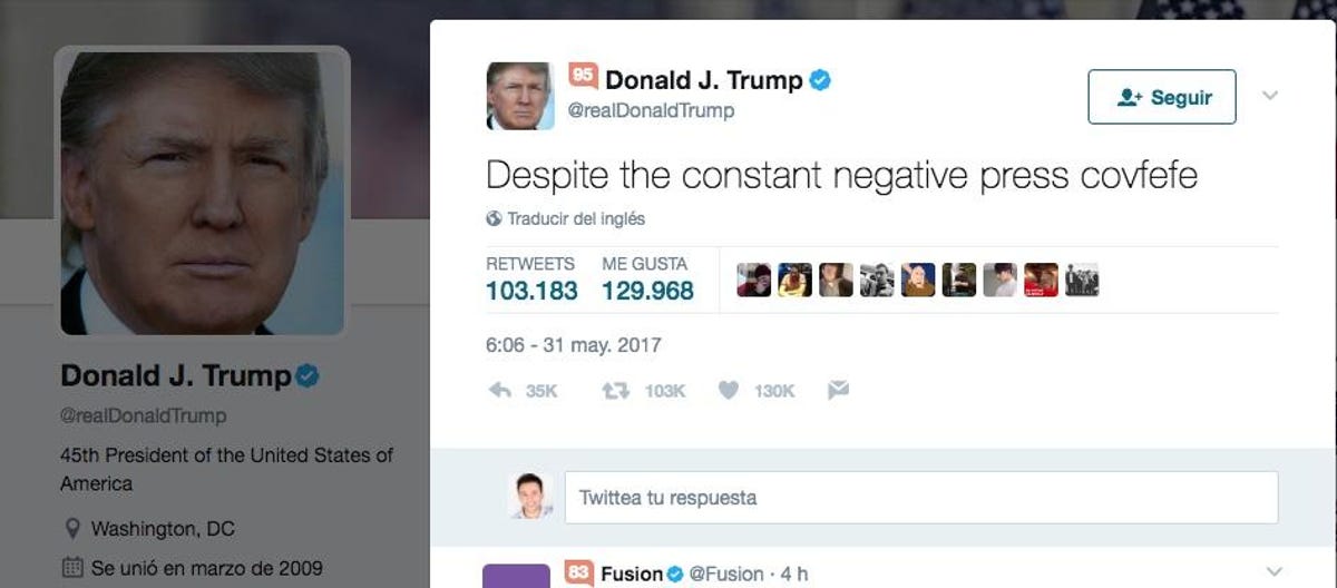 Donald Trump's "covfefe" tweet