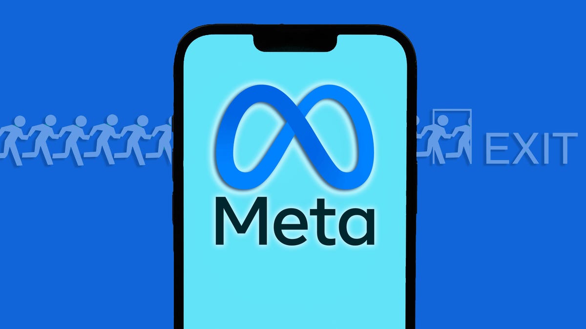 Meta logo on a phone screen
