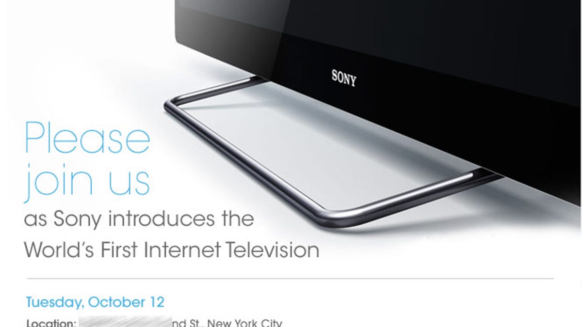 Sony Internet TV invitation