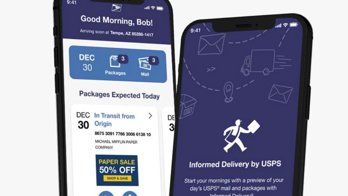 A screenshot of the new USPS app