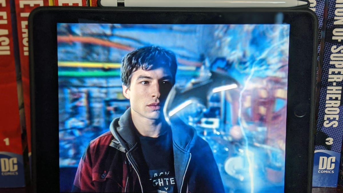 A scene from the Snyder Cut on an iPad