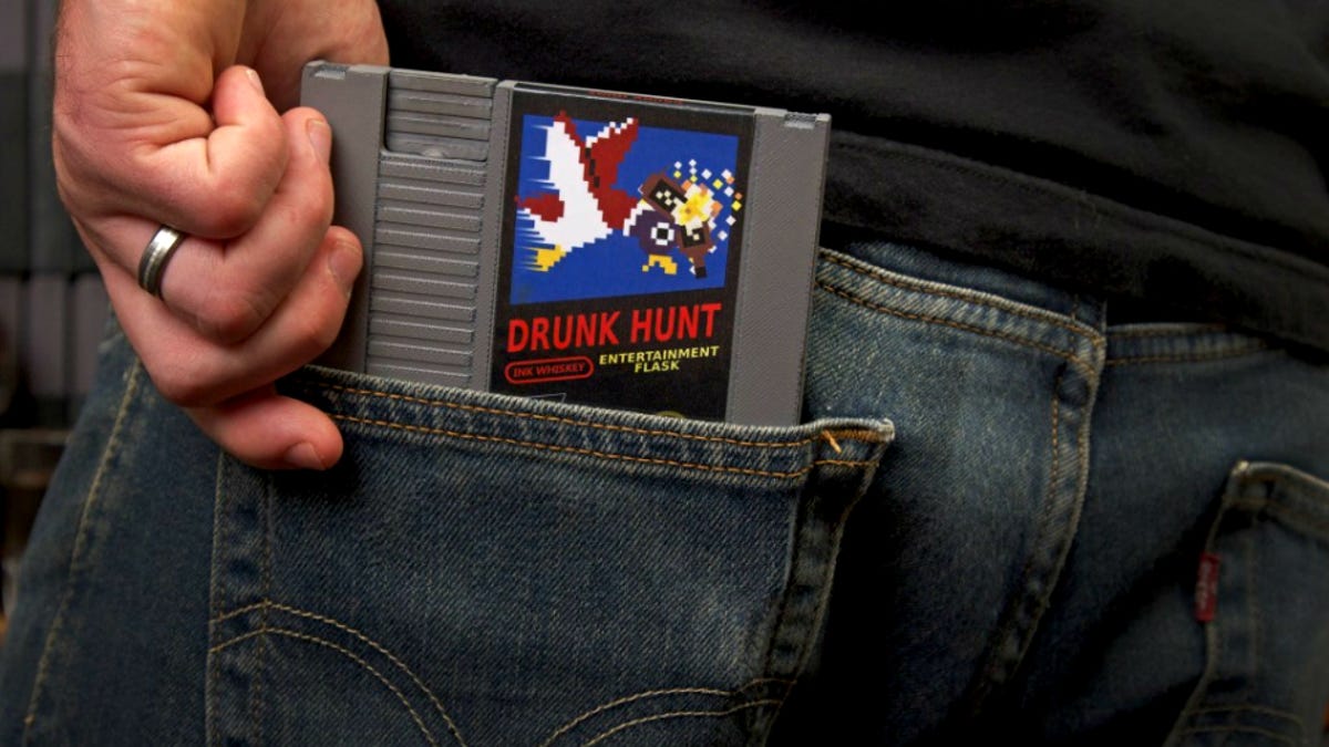 Drunk Hunt game cartridge flask