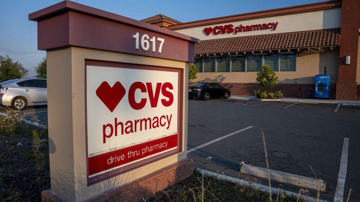 A CVS sign in a parking lot