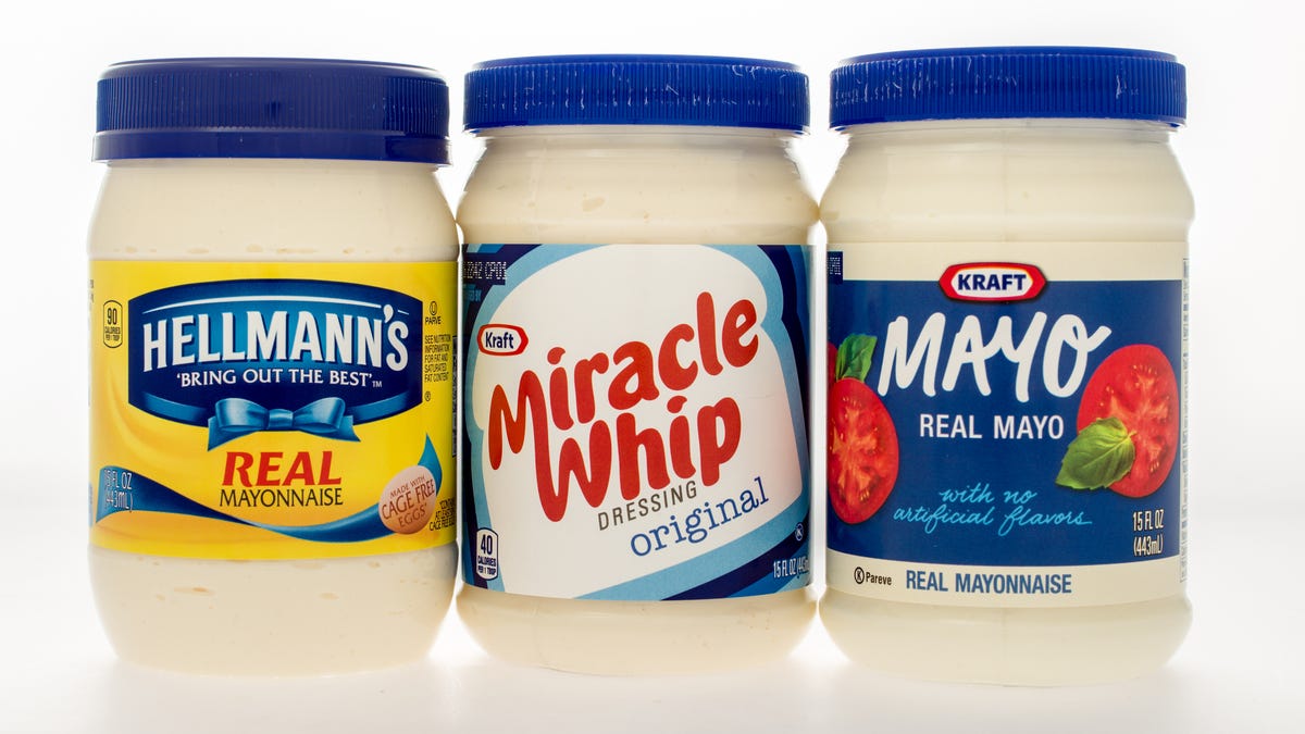 Jars of mayonnaise