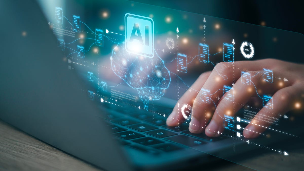 Computer keyboard with AI symbol