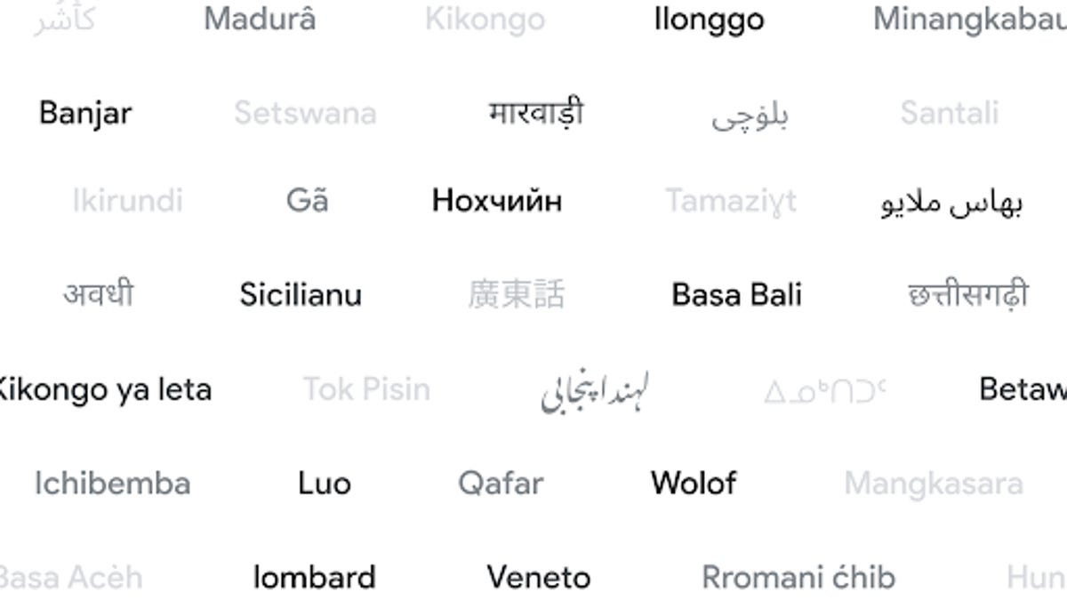 Google Translate new languages