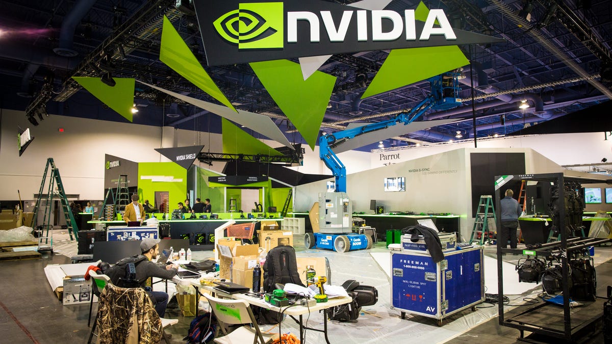 Nvidia booth getting set for CES