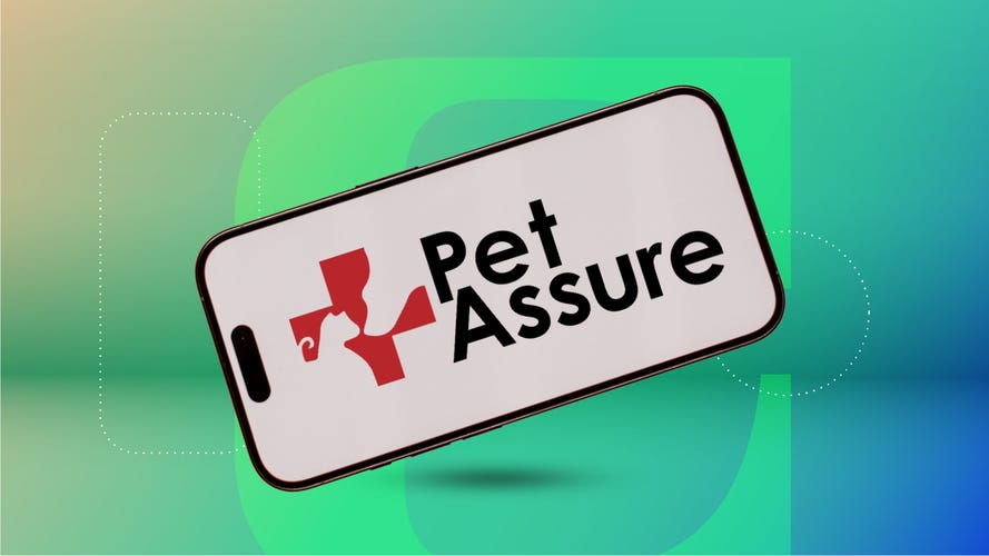 pet assure logo on a smartphone