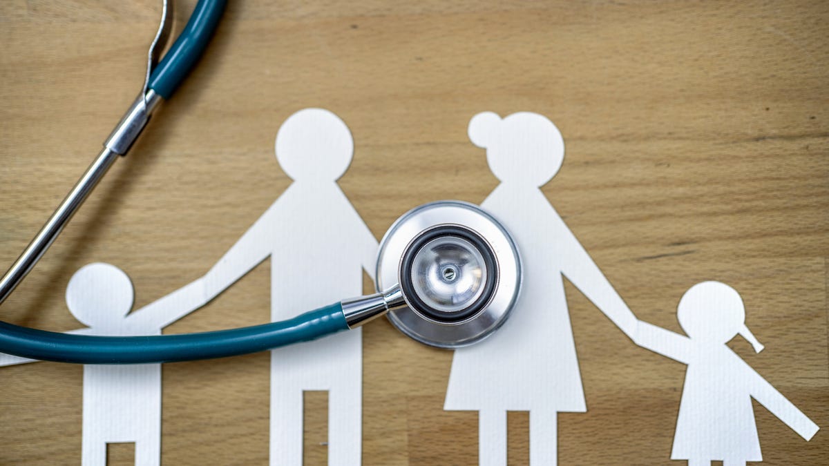 Cutout of family with stethoscope