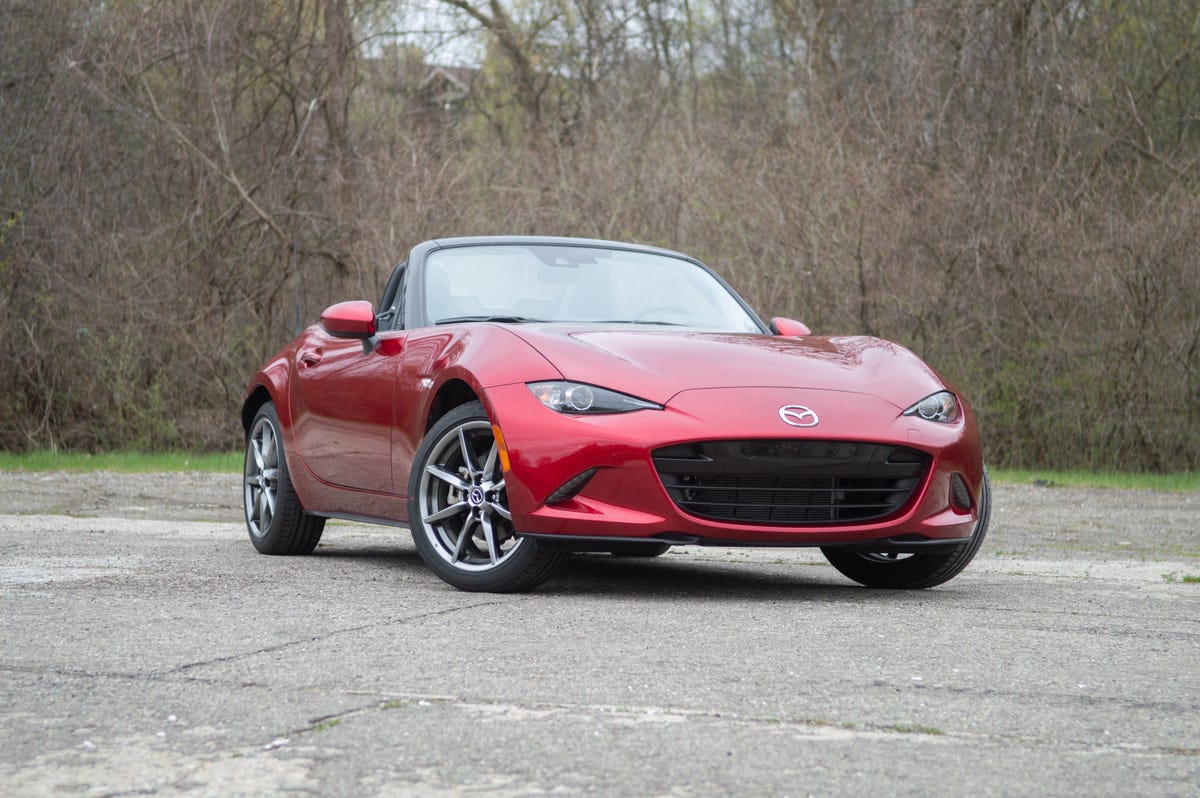 2022 Mazda MX-5 Miata, shown from the front passenger one eighth profile