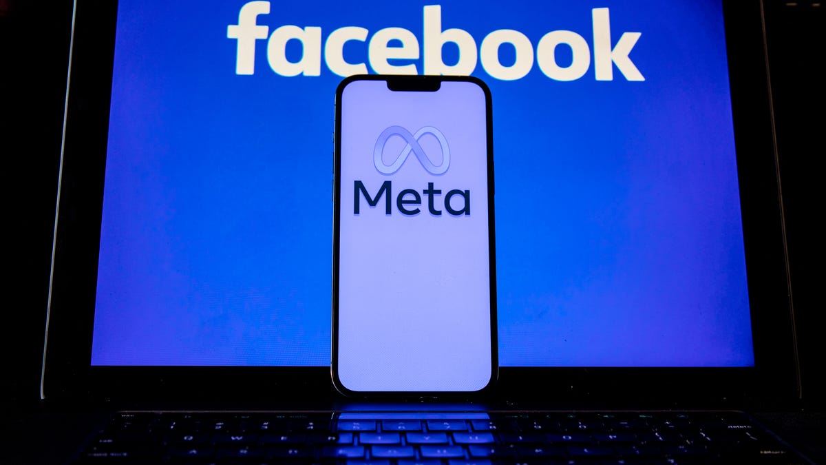 Meta logo on a phone screen