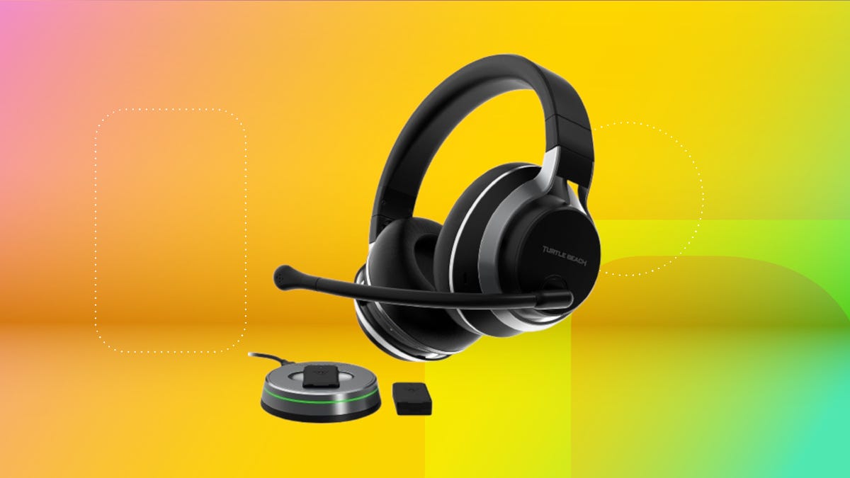 Shows the Turtle Beach Stealth Pro on a yellow background.