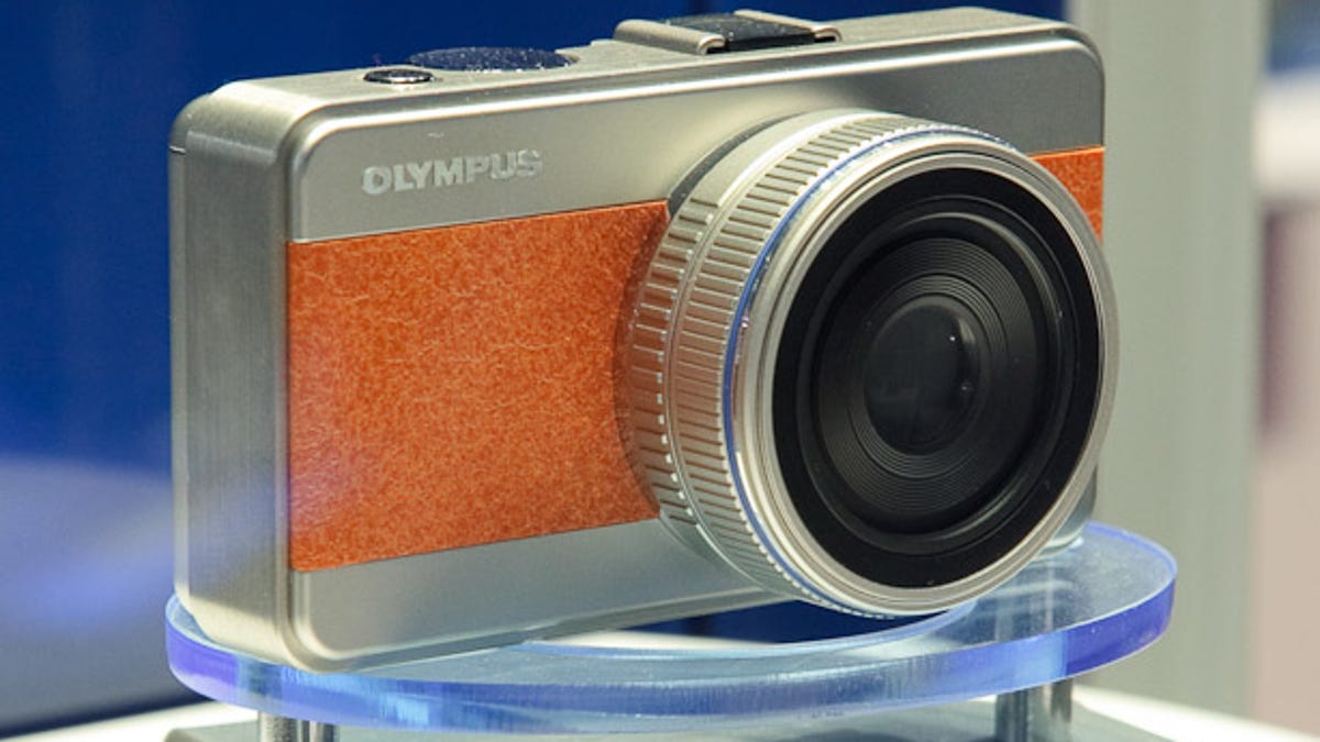 Olympus' concept model of a svelte compact camera using the Micro Four Thirds standard.