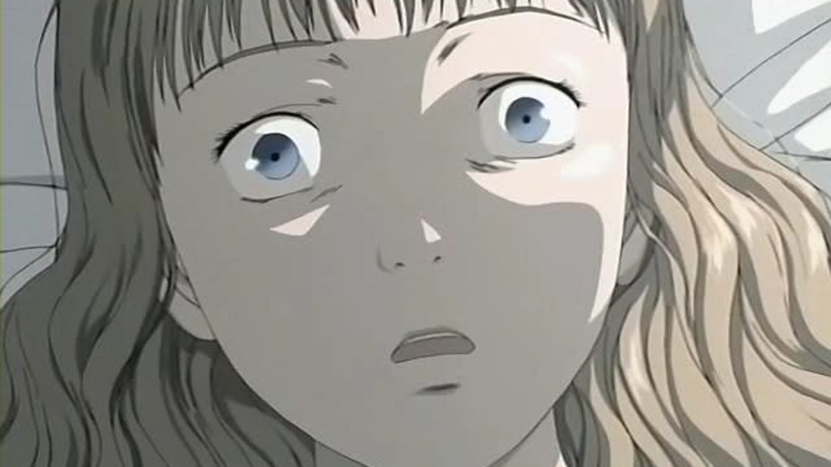 An anime character looks frightened