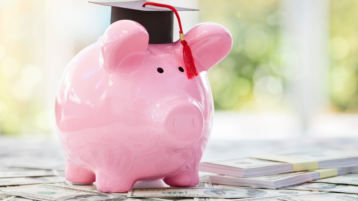 piggy bank with a mortarboard