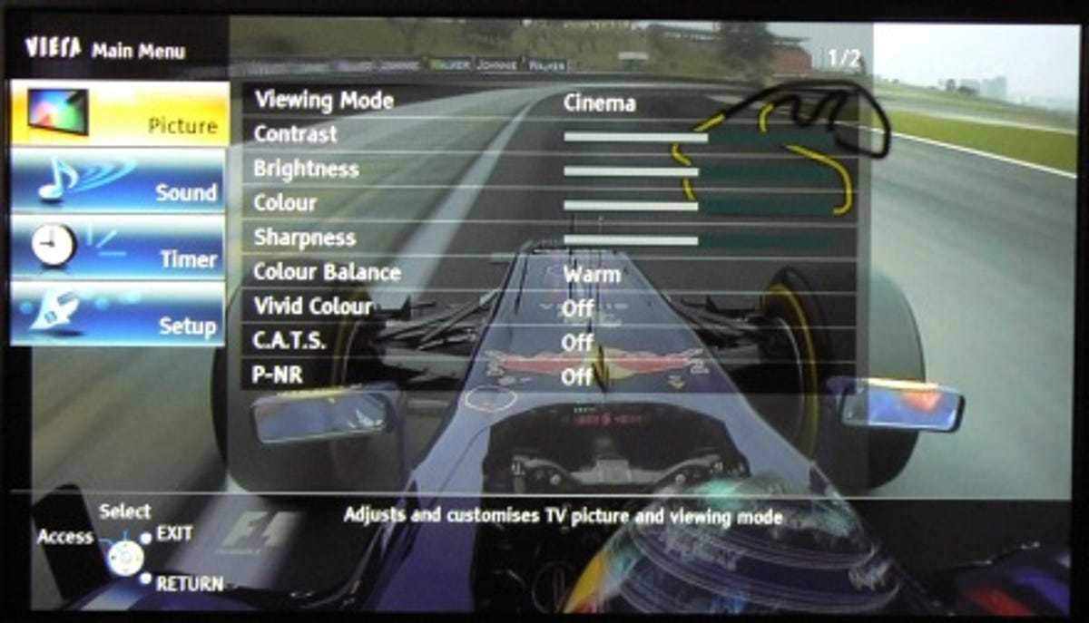 Panasonic TX-P46ST30B menu