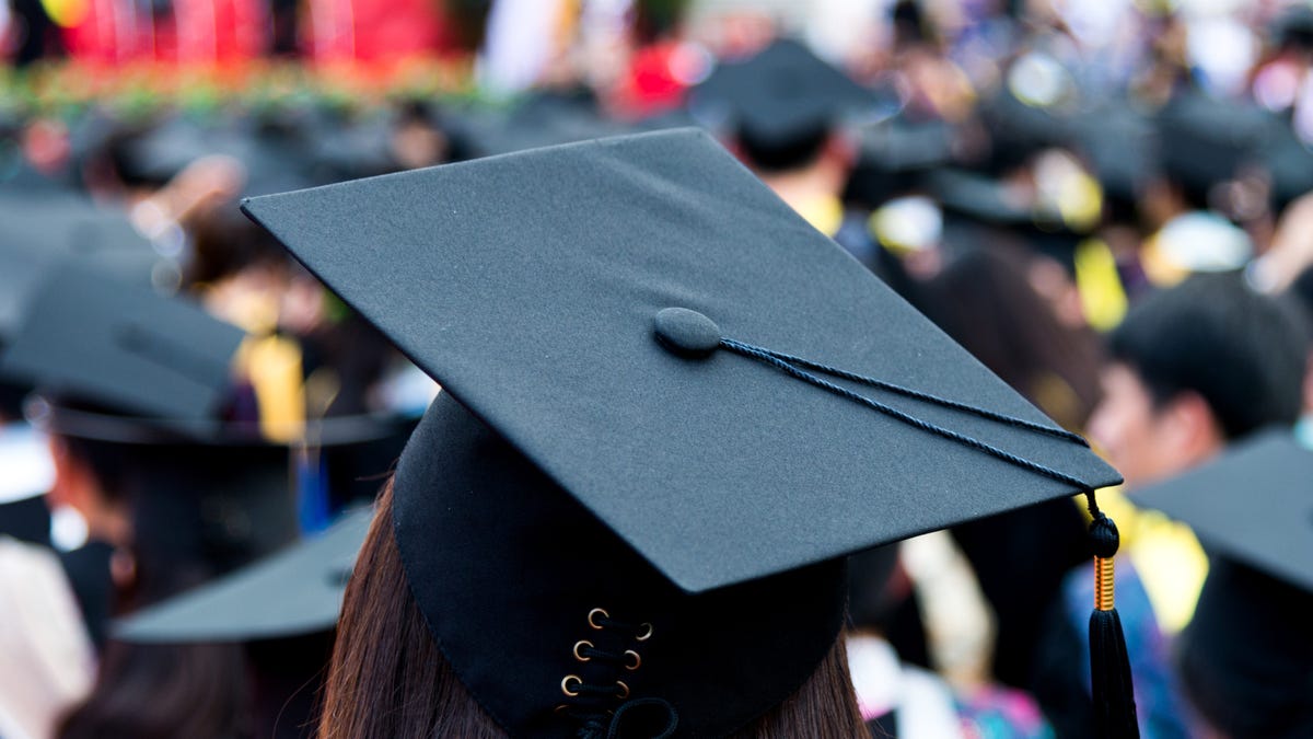 Students in graduation caps