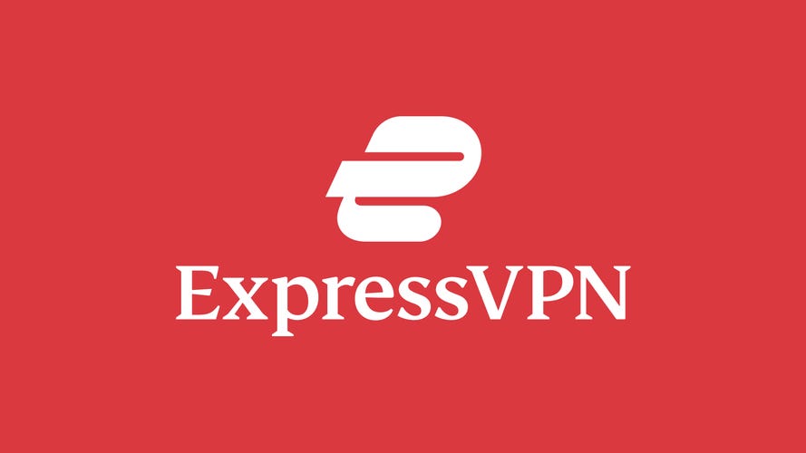 ExpressVPN logo on a red background