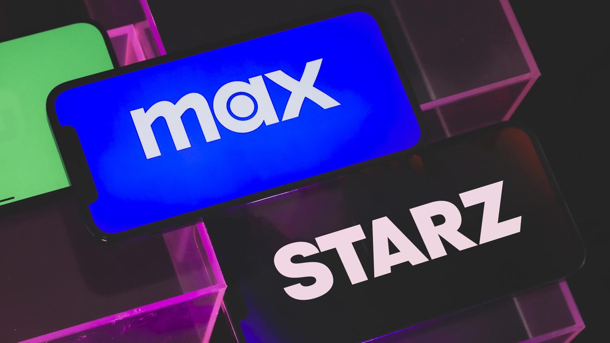Max and Starz streaming services logos on iPhone screens