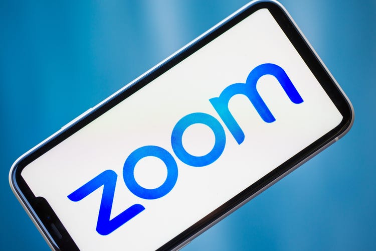 Zoom logo on an iPhone