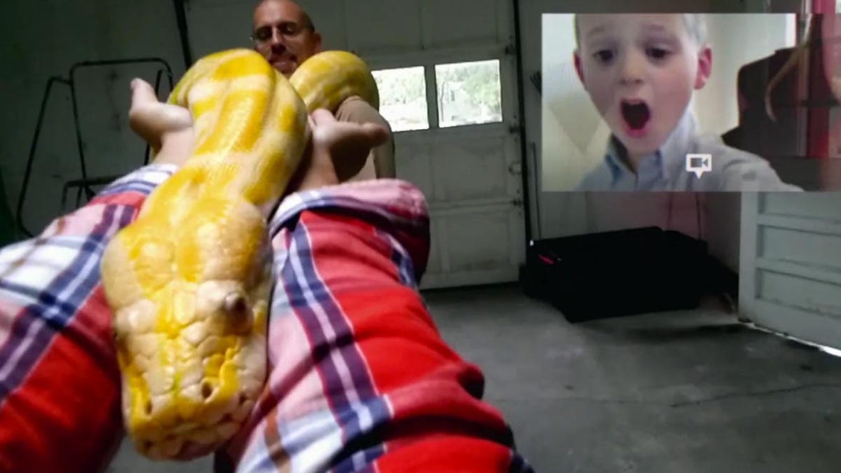 This Google Glass video, taken without the need to hold a camera, is part of a video-chat hangout.