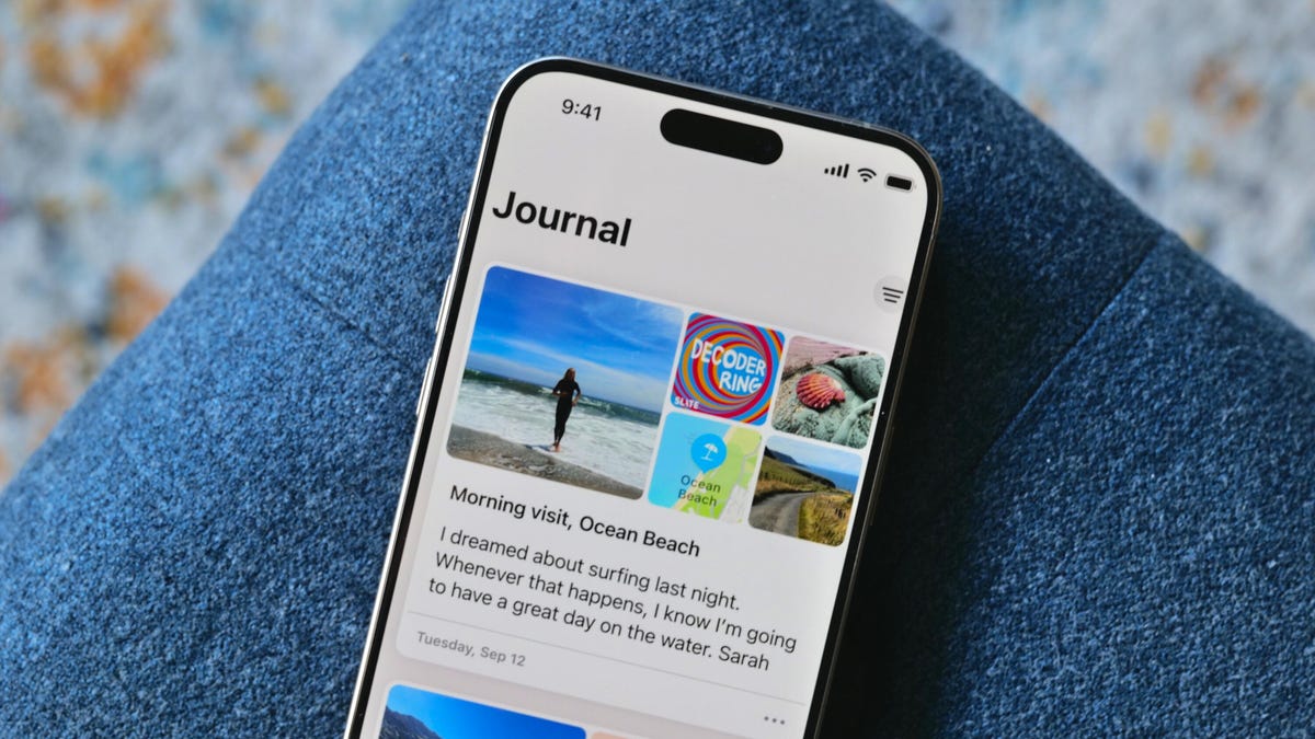 The Journal app open on an iPhone