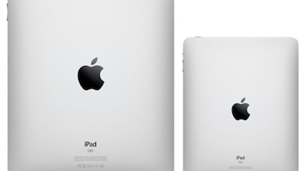 A mockup of what a smaller iPad might look like from the back.