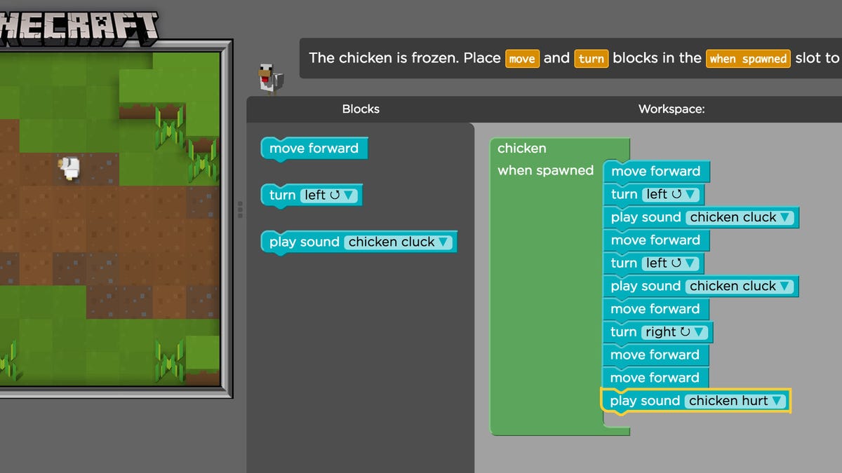 Microsoft is trying to use Minecraft to teach kids how to program.​