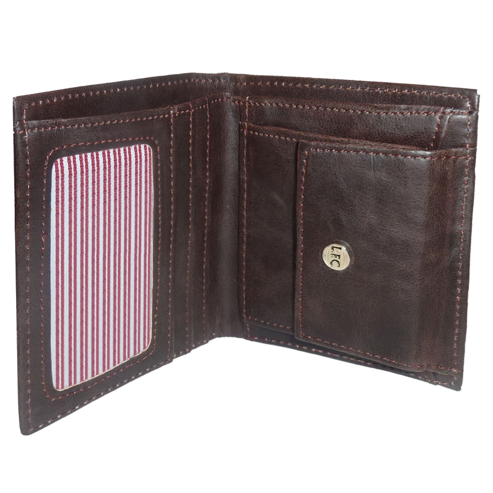 Liverpool leather wallet in brown with embossed club crest